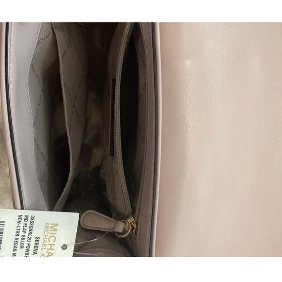 MICHAEL KORS SERENA SHOULDER-CROSSBODY BAG MEDIUM FLAP CONVERTIBLE Powder Blush - Picture 13 of 13